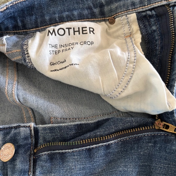 Mother Jeans Women's Size 26 The Insider Crop Step Fray Girl Crush Raw Hem - Picture 9 of 13